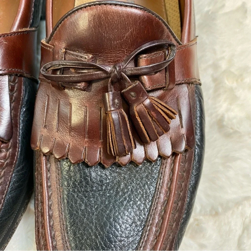 Johnson and Murphy Aragon Il‎ Kiltie Tassel Loafer Men's 11.5 Brown Black Shoe